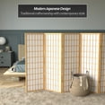 thumbnail image 2 of Red Lantern 4 ft. Short Window Pane Shoji Screen - Natural - 5 Panels, 2 of 7