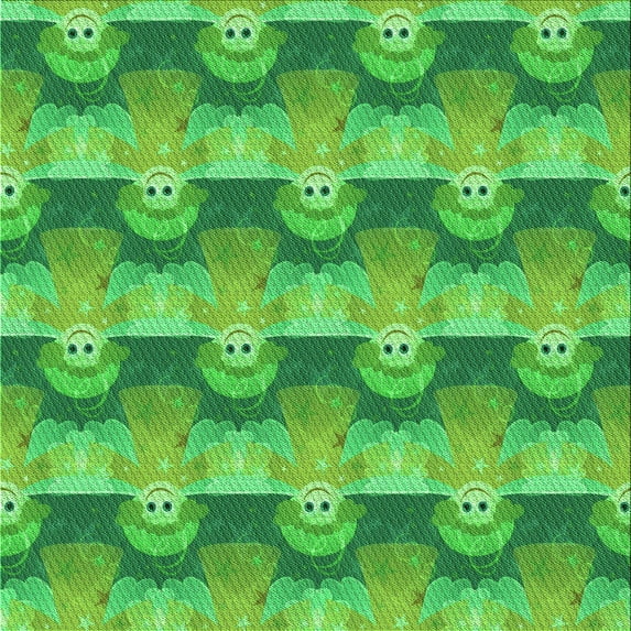 Ahgly Company Machine Washable Indoor Square Transitional Neon Green Area Rugs, 8' Square