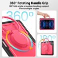 thumbnail image 7 of Decase for iPad Pro 11 Inch (2022/2021/ 2020/2018) Case,Rugged Shockproof Tablet Cover with 360° Rotating Hand Strap Foldable Hidden Stand,for iPad 11 (4th/ 3rd/ 2nd/ 1st) Generation,Rose, 7 of 7