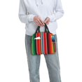 thumbnail image 3 of Horeoi Mexican Serape Blanket Stripes Pattern Lunch Bag for Work Picnic Travel Use Thermal Tote with Front Pocket for Women Men Students, 3 of 7
