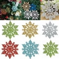 thumbnail image 4 of PENGXIANG 12pcs Plastic Snowflake Ornaments Christmas Winter Decorations  Hanging Snowflake Decorations for Winter Wonderland Christmas Tree, 4 of 7