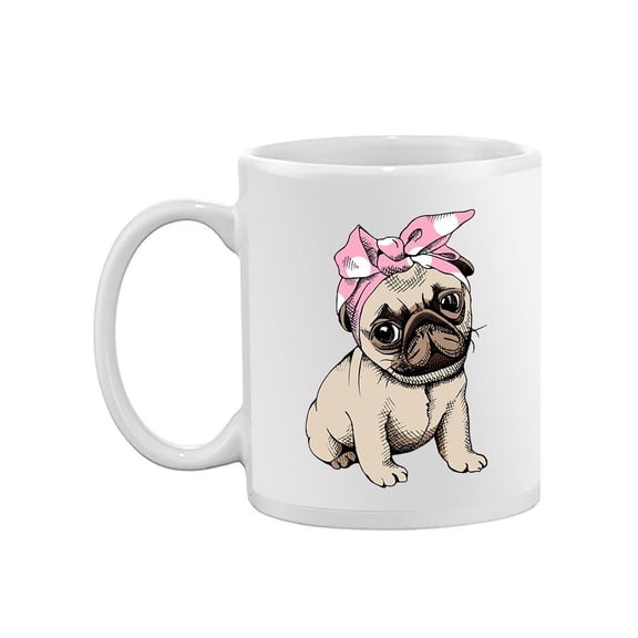 Pug In A Headband Mug -Image by Shutterstock,