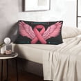 thumbnail image 6 of Balery Ribbon With Angel Wings Bedding Queen Pillow Cases - Envelope Closure - Soft Brushed Microfiber Fabric - Shrinkage and Fade Resistant Pillow Cases-16"x24", 6 of 6