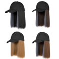 thumbnail image 4 of Casquette de Baseball pour Femmes avec Perruque Bob Droite Intégrée, Chapeau d'Extension de Cheveux Synthétique Ajustable, Chapeau de Soleil Décontracté pour l'Extérieur, 4 of 8