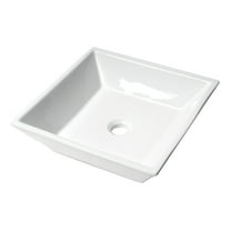 ALFI brand ABC912 White 17" Square Above Mount Ceramic Sink