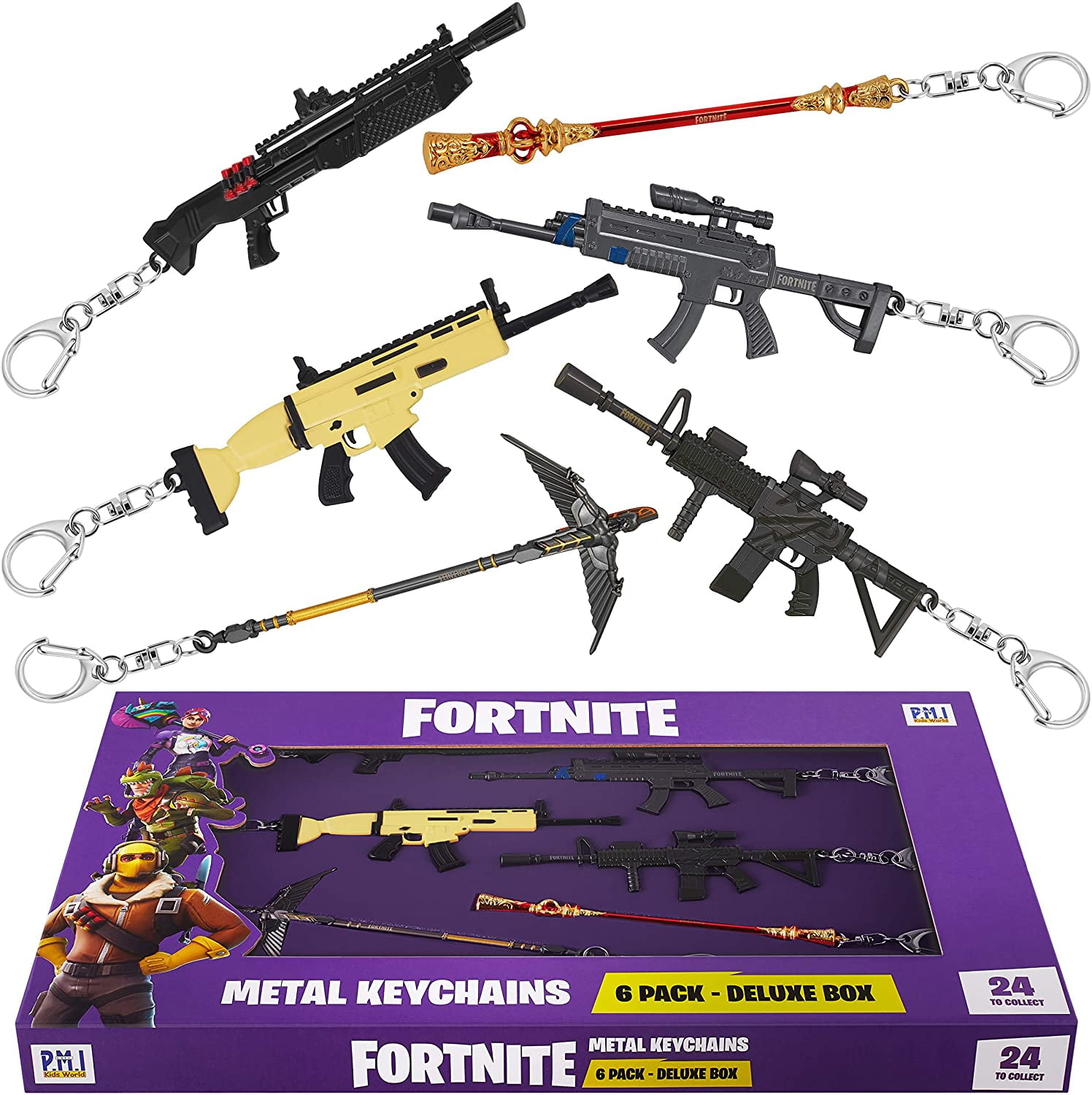5pcs Fortnite Weapon Snife Pistol Guns Backpack Accessories for 4" Action Figure 