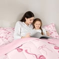 thumbnail image 4 of Manfei Cartoon Ribbon Bow Knot Twin Comforter Sets 3-Piece for Kids Girls,Cute Princess Bowtie Bedding Set for Teens Female,Pink Reversible,Lightweight Room Decor, 4 of 6