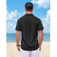thumbnail image 5 of COOFANDY Beach Shirts for Men Linen Button Down Shirts Lightweight Summer Vacation Shirt, 5 of 6