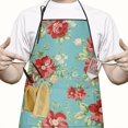 thumbnail image 2 of Pioneer Flower Floral Print Pattern Apron-Garden Aprons for Women with Pockets-Cotton Linen Waterproof Kitchen Cooking Gardening Aprons Adjustable for Kitchen,Cooking,BBQ and Salon 33x27 Inch, 2 of 7