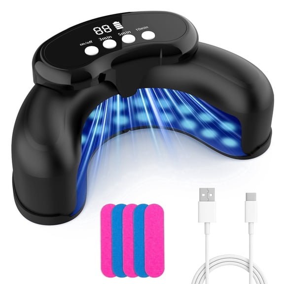 Zvous Nail Fungus Laser Device, 905nm Infrared   470nm Blue Light, 3 Auto Timing Modes, for Damaged & Discolored Nails (Black)