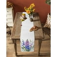 thumbnail image 4 of Botanical Floral Burlap Cotton Table Runner 13x120 Inches Long, Watercolor Wildflower Purple Farmhouse Table Runners, Outdoor Dining Tablecloths Decor for Baby Shower/Party/Wedding, 4 of 6