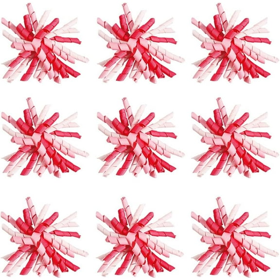 12Pcs Gift Wrap Bows Pastel Bows Curly Light Pink Presents Decor Bows Reusable Ribbon Bows