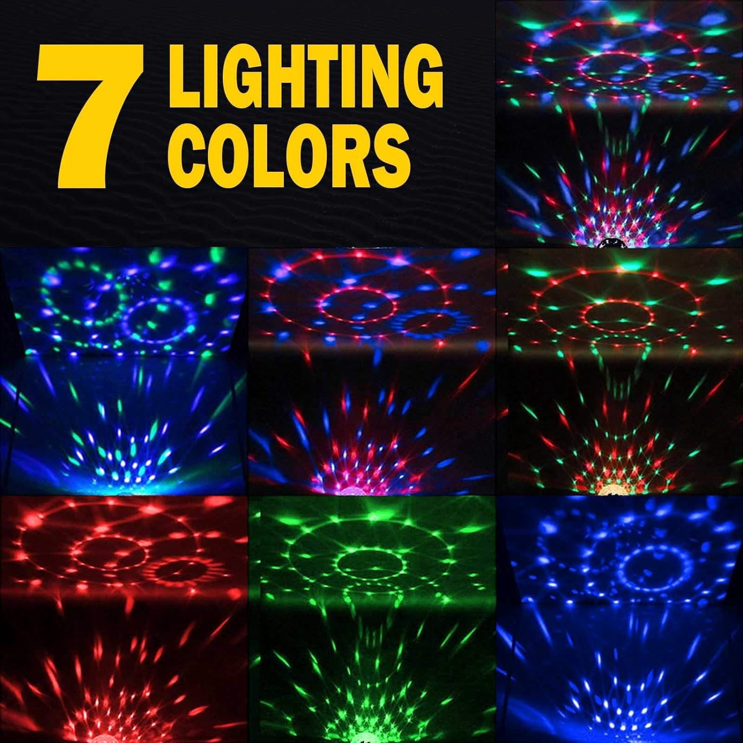 3-Pack Disco Ball Party Lights Sound Activated with Remote Control, 12 Modes Strobe Stage DJ Lights for  Room Karaoke Dance Party Supplies Birthday Party Decorations White Elephant Gifts