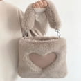 thumbnail image 3 of Faux Fur Winter Women Handbags Large Capacity Cute Plush Ladies ShoulderBag Female Clutch Purse Handbags Messenger Tote Bag 2023 D, 3 of 6