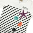 thumbnail image 2 of Little Girl Kids Long Sleeve Stripe Casual Cotton T-Shirt Tee Top Off White 5 110 (41BT07) BNY Corner, 2 of 2