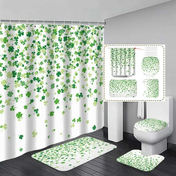 TIMIFIS Shower Curtain Set St. Patrick's Day Holiday Decoration Shower Curtain Home Bathroom Dry and Wet Separation Shower Curtain Waterproof Shower Curtain