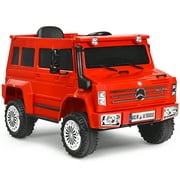 Topbuy Mercedes-Benz Licensed Kids Ride On Car 12V Off Road SUV Truck with Remote Control Red