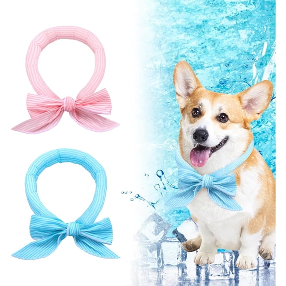 2 Pcs Dog Cooling Bandanas, Cooling Scarf for Dogs and Other Pets, Ice Crystals for Dog Fast Cooling, Cooling Dog Bandana Summer Indoor Outdoor