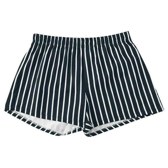 Wancir Men's Striped Shorts Ruffle Hem Mini Shorts Elastic High Waisted Straight Leg Summer Beach Shorts Y2k Streetwear