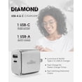 thumbnail image 4 of Powertek Diamond Shine 20W PD USB-C iPhone iPad Galaxy Tablet Wall Charger with Foldable Plug, 4 of 7