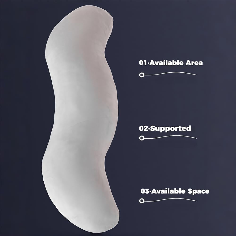 2026 Upgraded Pea Pod Body Pillow for Side Sleeper, Ergonomic Double Curve Design for Hip & Leg Support, Full Body Comfort Pillow for Back & Neck, Secure Fit Between Knees, Dual-Zone Design (Pink)