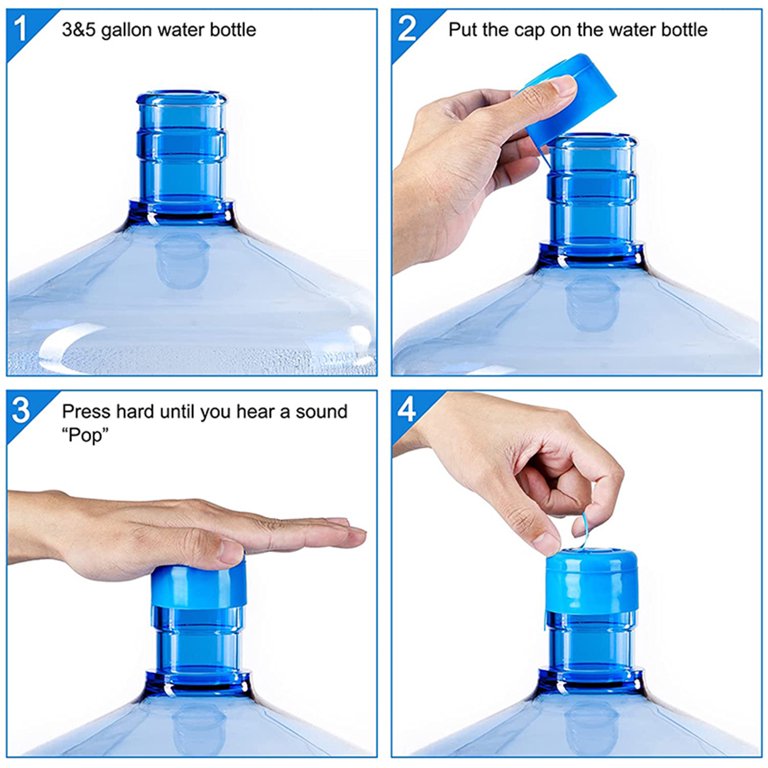 5 Reusable Water Bottle Snap/Screw Cap Replacement 55mm 3&5 Gallon