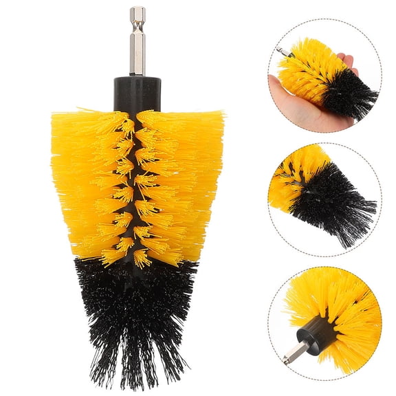 OUNONA Versatile Yellow Drill Brush Head for Kitchens, Sinks, and Toilets