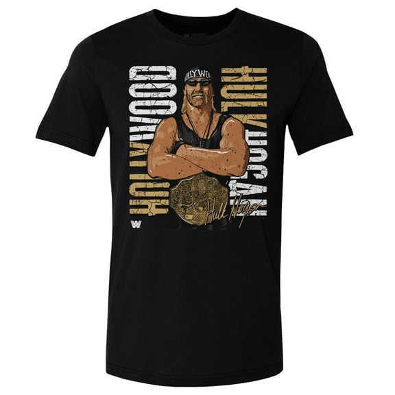 Men's 500 Level Black Hulk Hogan Hollywood Championship T-Shirt