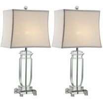 SAFAVIEH Olympia 24 in. Crystal Table Lamp with Off-White Cotton Shade, Set of 2