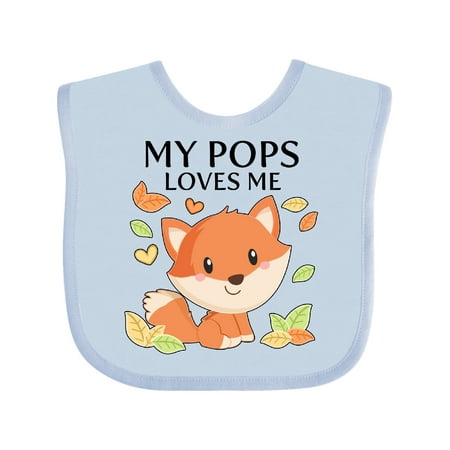 

Inktastic My Pops Loves Me- Little Fox Gift Baby Boy or Baby Girl Bib