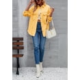 thumbnail image 3 of Solid Color Distressed Jacket, Yellow, Large, 3 of 5