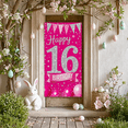 thumbnail image 5 of Pink Glittery Happy 16 Birthday Backdrop Banner Party Decoration Background for Birthday Party Celebrations Photography Props Event Decorations, 5 of 7