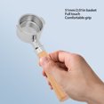 thumbnail image 3 of Coffee Portafilter, Wood Handle Portafilter Washable Stainless Steel Wooden Handle Detachable  For 2 Ear Coffee Machine, 3 of 7