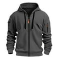 thumbnail image 2 of Zip Up Hoodies for Men 2025 Fall Winter Long Sleeve Basic Hooded Sweatshirt Jacket Pullover Mens Hoodies, 2 of 4