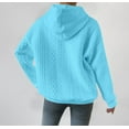 thumbnail image 6 of ChaoHeng Womens Hoodies Pullover Graphic 50% Off Clear 50% Off Clear,Fashion Women's Casual Long Sleeve Round Neck Ladies Sweatshirts Tops Blouse Plain Hoodie,Sky Blue,L, 6 of 9