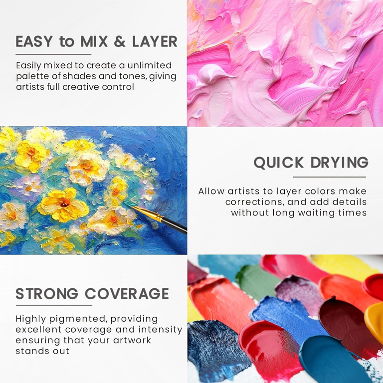 40-Piece Acrylic Paint Set with Brushes and Palette photo 5