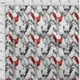 thumbnail image 4 of oneOone Georgette Viscose White Fabric Rooster Cock Craft Projects Decor Fabric Printed By The Yard 42 Inch Wide-TE, 4 of 6