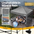 thumbnail image 3 of SPECSTAR 8'x 8' Easy Pop-Up Canopy with Mesh Netting, Instant Outdoor Screened tent with Mosquito Netting, 2 Zipper Doors and Roller Bag for Yard Camping Picnic Party Events, Gray, 3 of 9