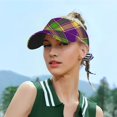 thumbnail image 5 of Fuzoiu Mardi Gras Plaid Print Adult Sunscreen Visor Cap,Adjustable Summer Cap for Men Women,Unisex Running Outdoor Beach Hat, 5 of 7