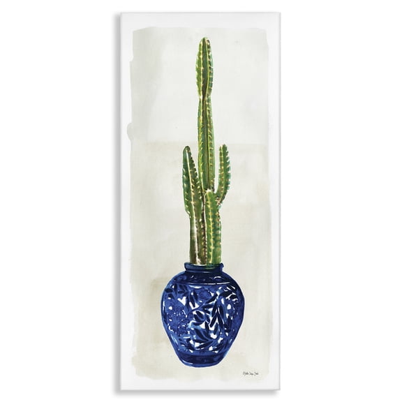 Stupell Industries Bohemian Cacti in Blue Pot Canvas Art, 20 x 48, by Stellar Design Studio