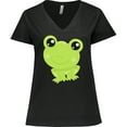 thumbnail image 3 of Inktastic Cute Frog, Little Frog, Baby Frog, Green Frog Women's Plus Size V-Neck T-Shirt, 3 of 5