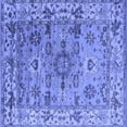 thumbnail image 1 of Ahgly Company Indoor Square Oriental Blue Industrial Area Rugs, 8' Square, 1 of 4