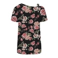 thumbnail image 4 of ICHUANYI Clearance Women's Printing Off-The-Shoulder Halter Short Sleeve Button-Up Top Blouse(Red, XL) ICHUANYI WER2023080907624, 4 of 5