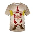 thumbnail image 1 of Camiseta de manga corta con estampado 3d de Papá Noel para hombre, Camiseta holgada de talla grande, Top transpirable cómodo, regalo de Navidad, Verano, 1 of 3