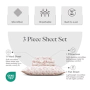 Modern Threads Printed 3 Piece Sheet Set, Kashmir Rose, Twin