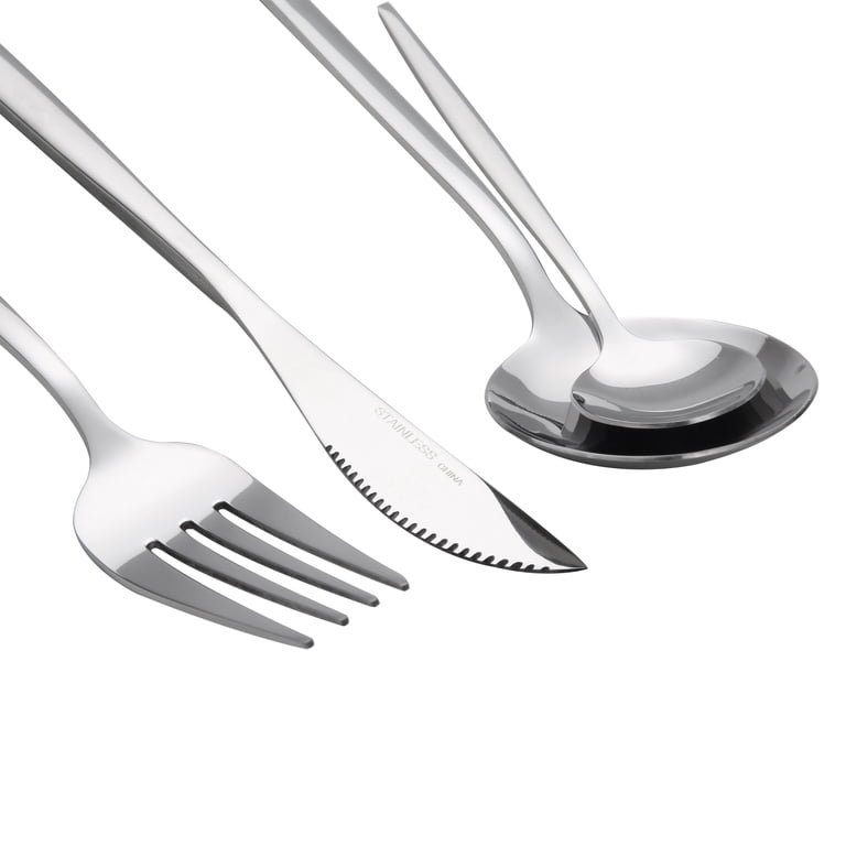 KitchenTrend Meraki 24 Piece Stainless Steel Silverware Set