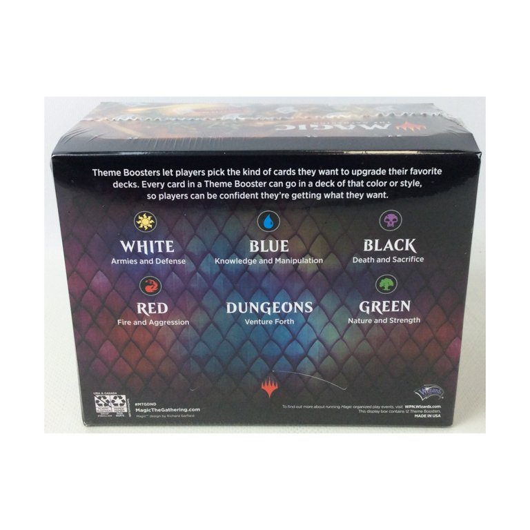 adventures in the forgotten realms theme booster box Pack Display New Each Theme Booster contains 1–2 rares and/or mythic rares and 33–34 commons and uncommons. MTG: Adventures in the Forgotten