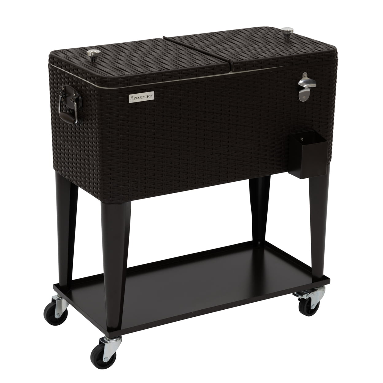 80 Qt. Brown Faux Resin Chest Cooler With Bottle Opener