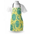 thumbnail image 3 of Moon Apron Grunge States of the Moon Stars Pattern Vintage Color Palette Retro Design, Unisex Kitchen Bib Apron with Adjustable Neck for Cooking Baking Gardening, Yellow Turquoise Teal, by Ambesonne, 3 of 3