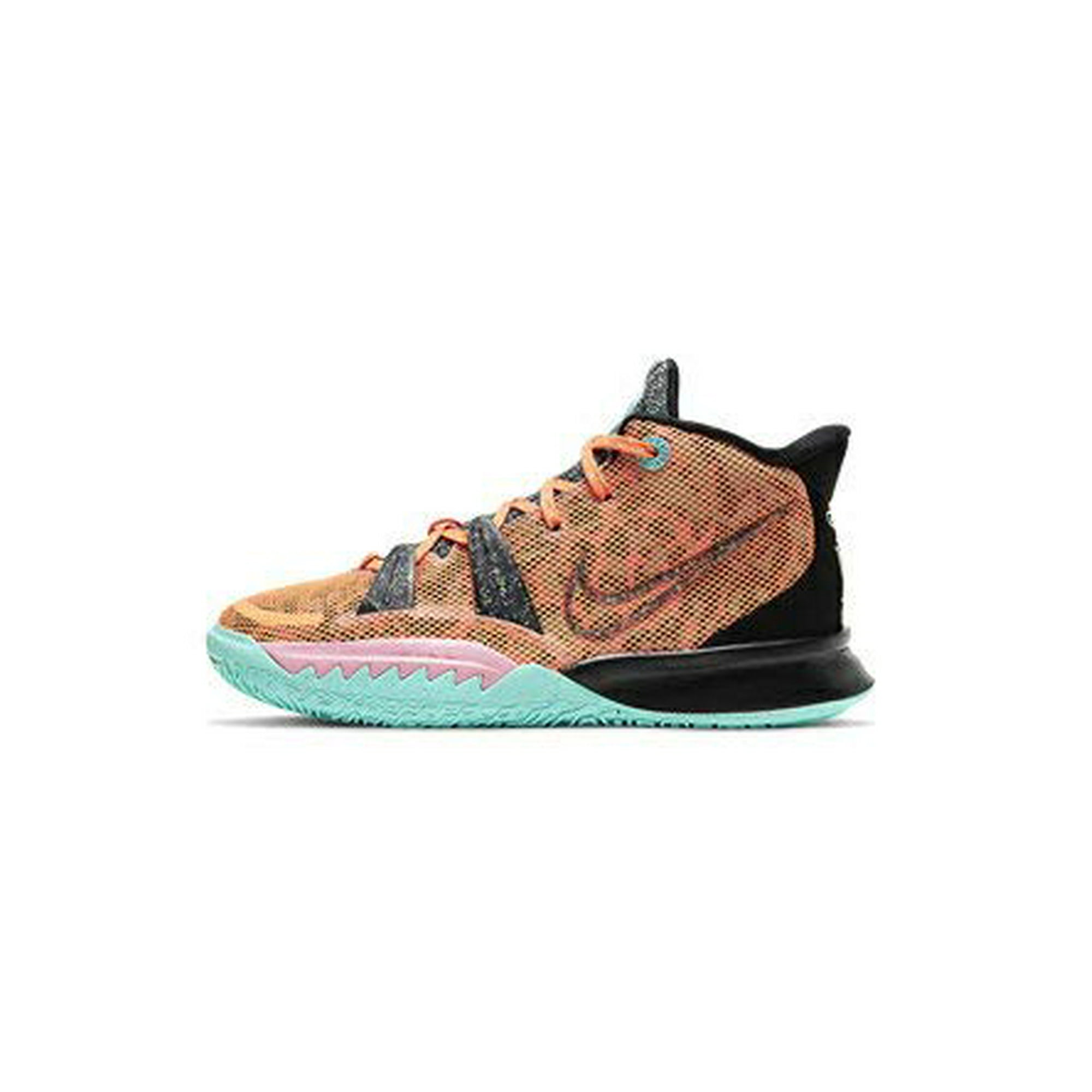 Kid s Kyrie 7 GS Play The Future CW3235 800 Shoes Atomic Orange Tropical Twist Black 5 Big Kid Walmart